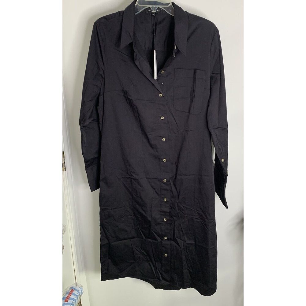 Universal Standard Odeon Stretch Poplin Shirt dress Sz 2XS Black